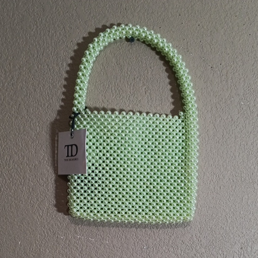 Pearl-Style Mini Tote Bag in Pale Green